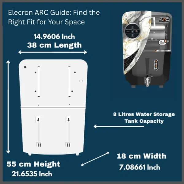 Elecron India ARC Alkaline Copper Water Purifier – 15 LPH, 8 Ltr Storage | 7-Stage RO+UV+UF+TDS+Copper Alkaline Purification System - Image 5