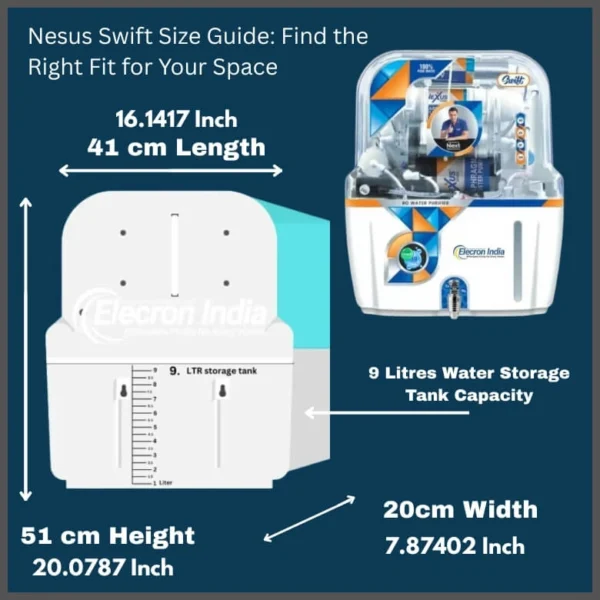 Nexus Swift RO+UV+UF+TDS Water Purifier with Mineral Enhancer – 15 LPH, 8 Ltr Storage | 7-Stage Advanced Purification for Healthy, Mineral-Rich Water - Image 7