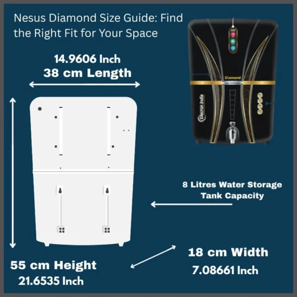 Nexus Diamond RO+UV+UF+TDS Water Purifier – 15 LPH, 8 Ltr Storage | 6-Stage Advanced Purification for Safe & Great-Tasting Water - Image 4