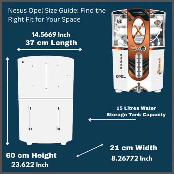 Nexus Opel RO+UV+UF+TDS Water Purifier with Mineral Enhancer – 20 LPH, 15 Ltr Storage | 7-Stage Advanced Purification for Healthy, Mineral-Rich Water - Image 5