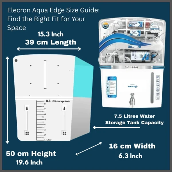 Elecron AquaEdge – 5-Stage RO+UV+UF+TDS Adjuster Water Purifier | 15 L/hr | 8L Storage Tank - Image 5