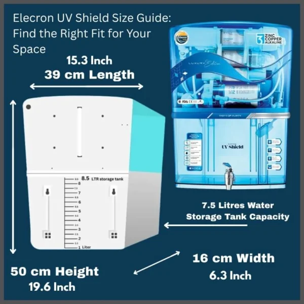 Elecron UV Shield – 4-Stage UV+UF+Water Purifier | 20–25 L/hr | 8L Storage Tank - Image 5